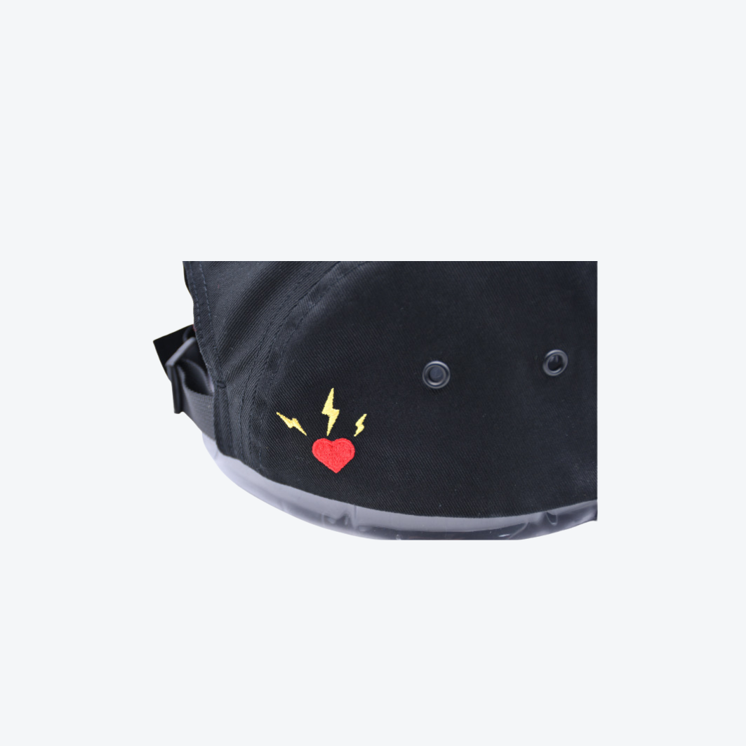 Black Signature Five Panel Hat