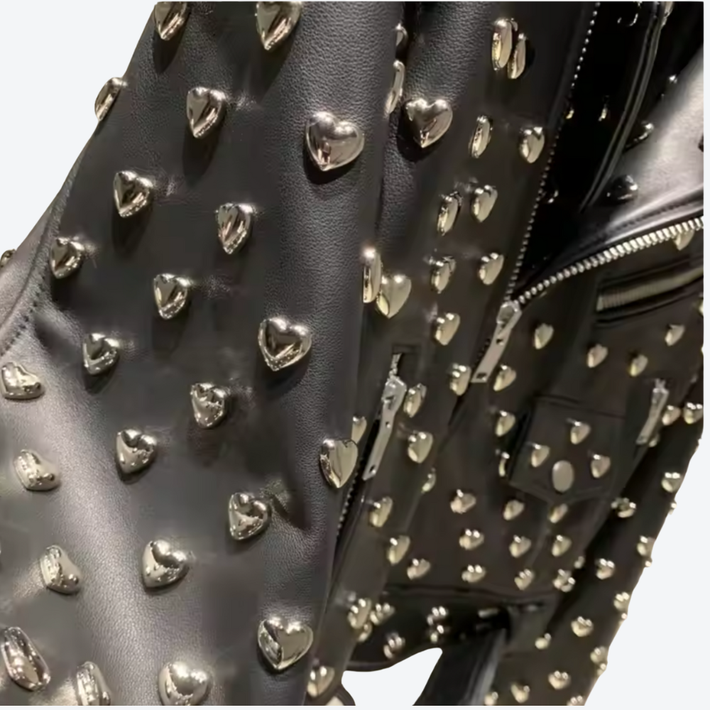 Heart Studded Motorcycle Jacket