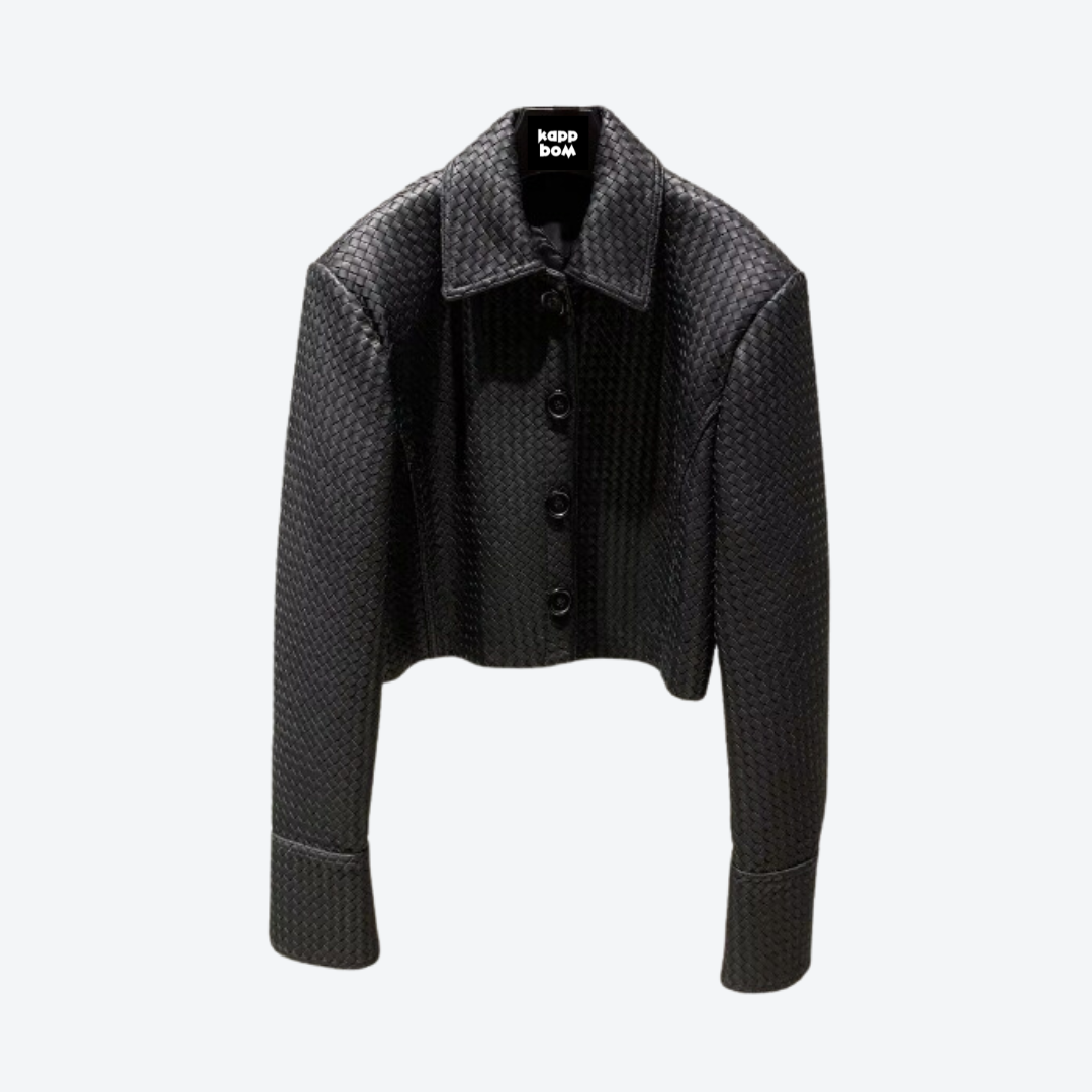 Basket Weave Leather Jacket