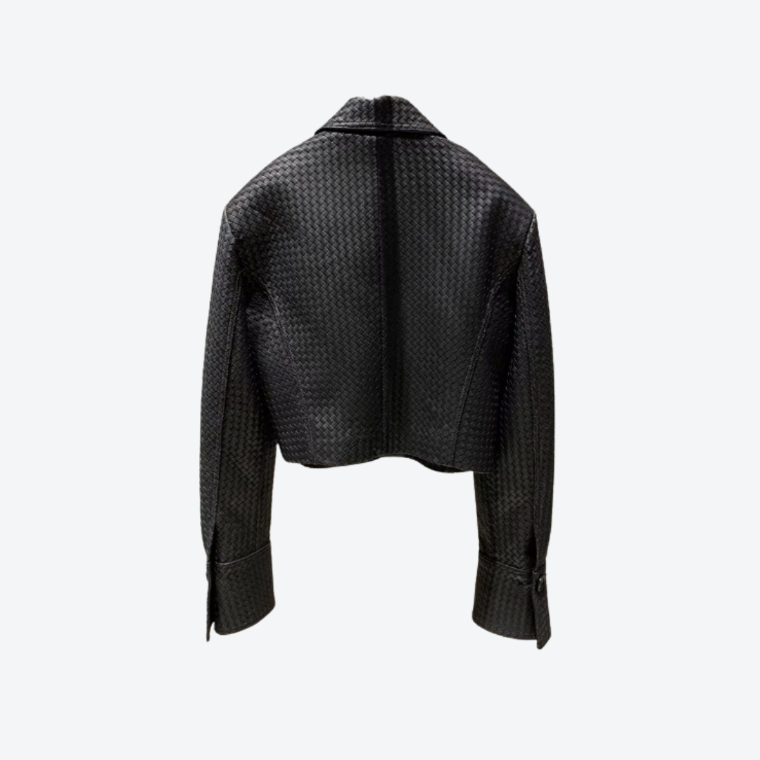 Basket Weave Leather Jacket