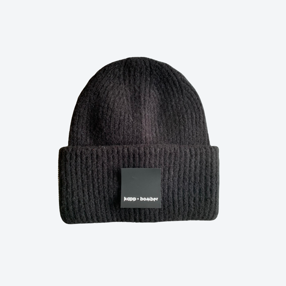 Knitted Black Standard Beanie
