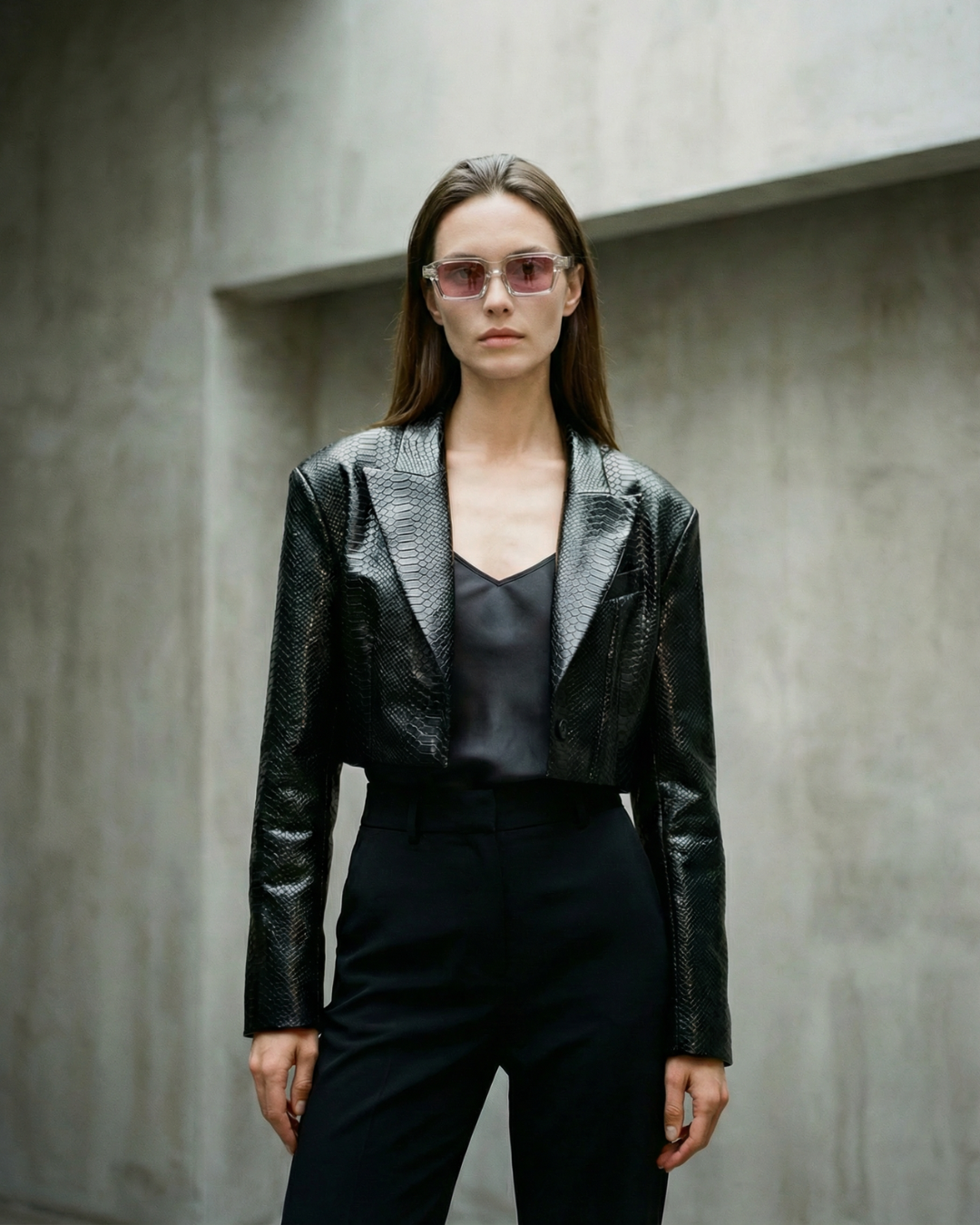 Snake Skin Leather Blazer