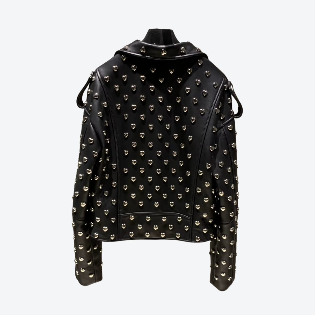 Heart Studded Motorcycle Jacket