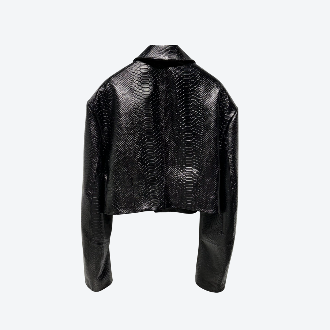 Snake Skin Leather Blazer